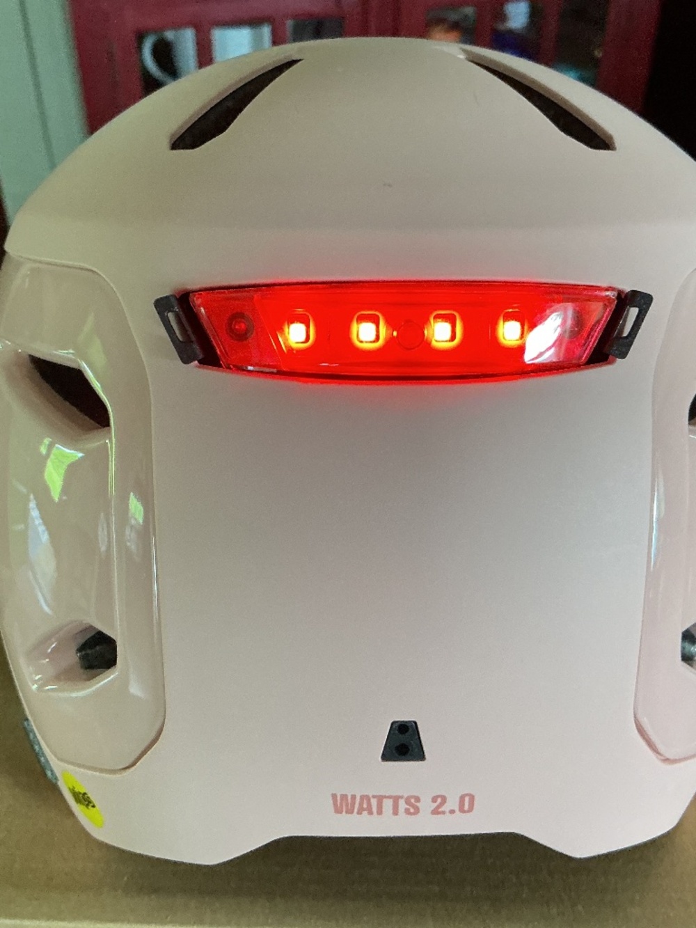 Womens Matte Blush Watts 2.0 Helmet with Rechargeable Light